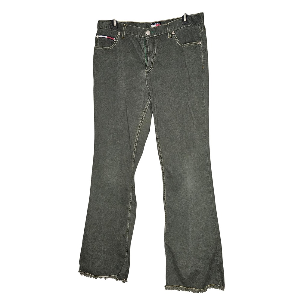 Y2K Tommy Hilfiger Jeans‎ Size 13 Frayed Hem Bootcut Denim Indie Granola Earthy
